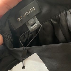 St. John black silk hi-lo gown skirt